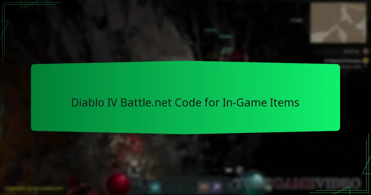 Diablo IV Battle.net Code for In-Game Items