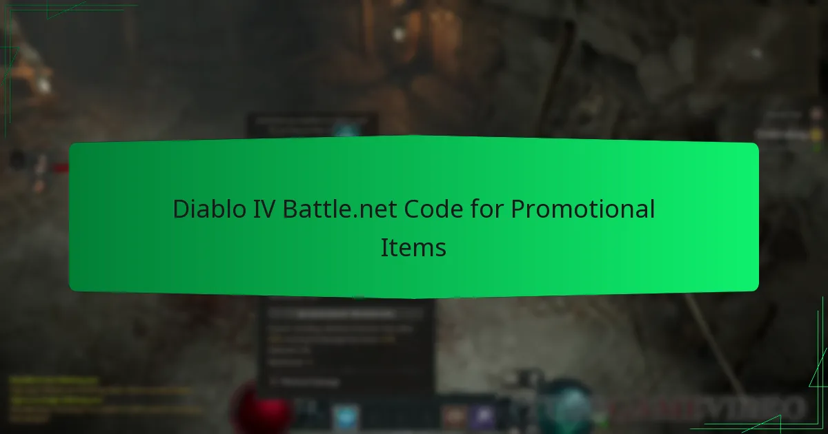 Diablo IV Battle.net Code for Promotional Items