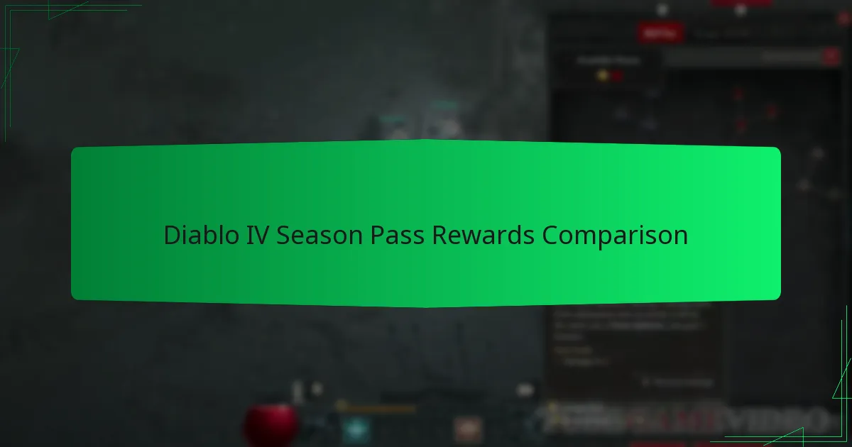Diablo IV Season Pass Rewards Comparison