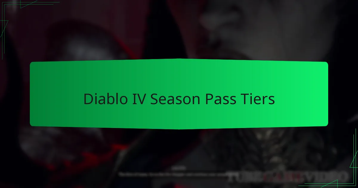 Diablo IV Season Pass Tiers