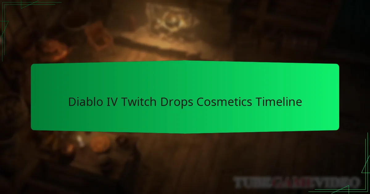 Diablo IV Twitch Drops Cosmetics Timeline