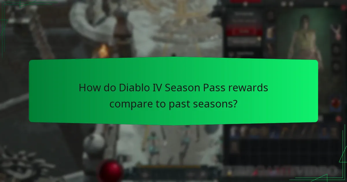 How do Diablo IV Season Pass rewards compare to past seasons?