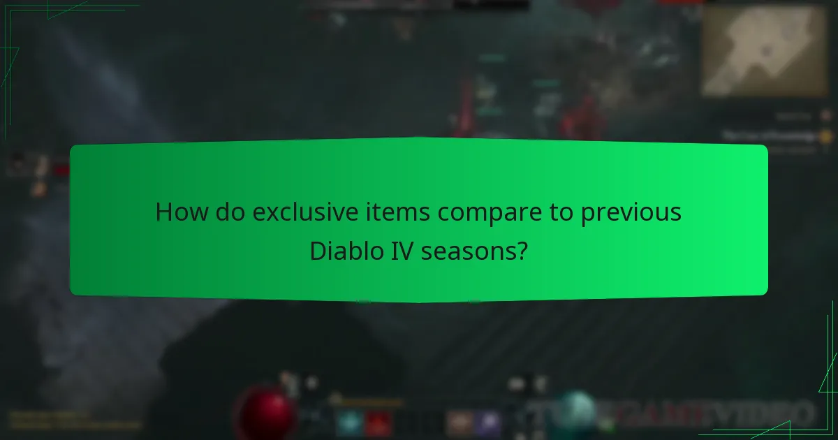 How do exclusive items compare to previous Diablo IV seasons?