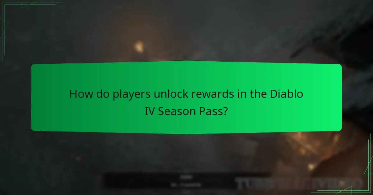 How do players unlock rewards in the Diablo IV Season Pass?
