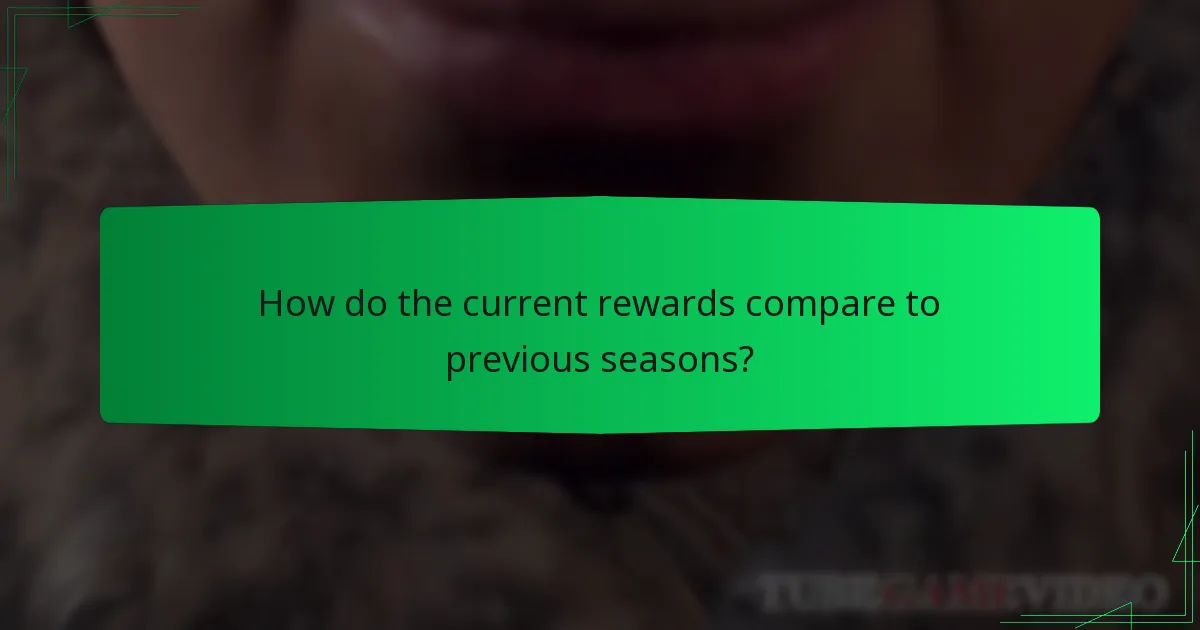 How do the current rewards compare to previous seasons?