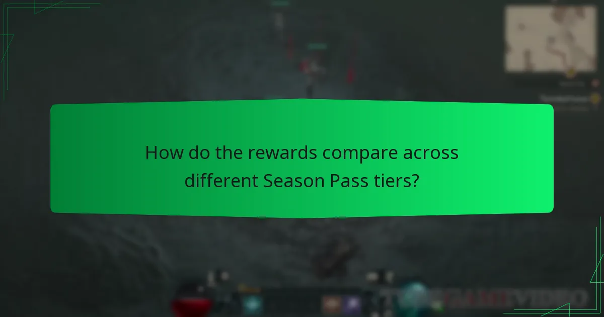 How do the rewards compare across different Season Pass tiers?