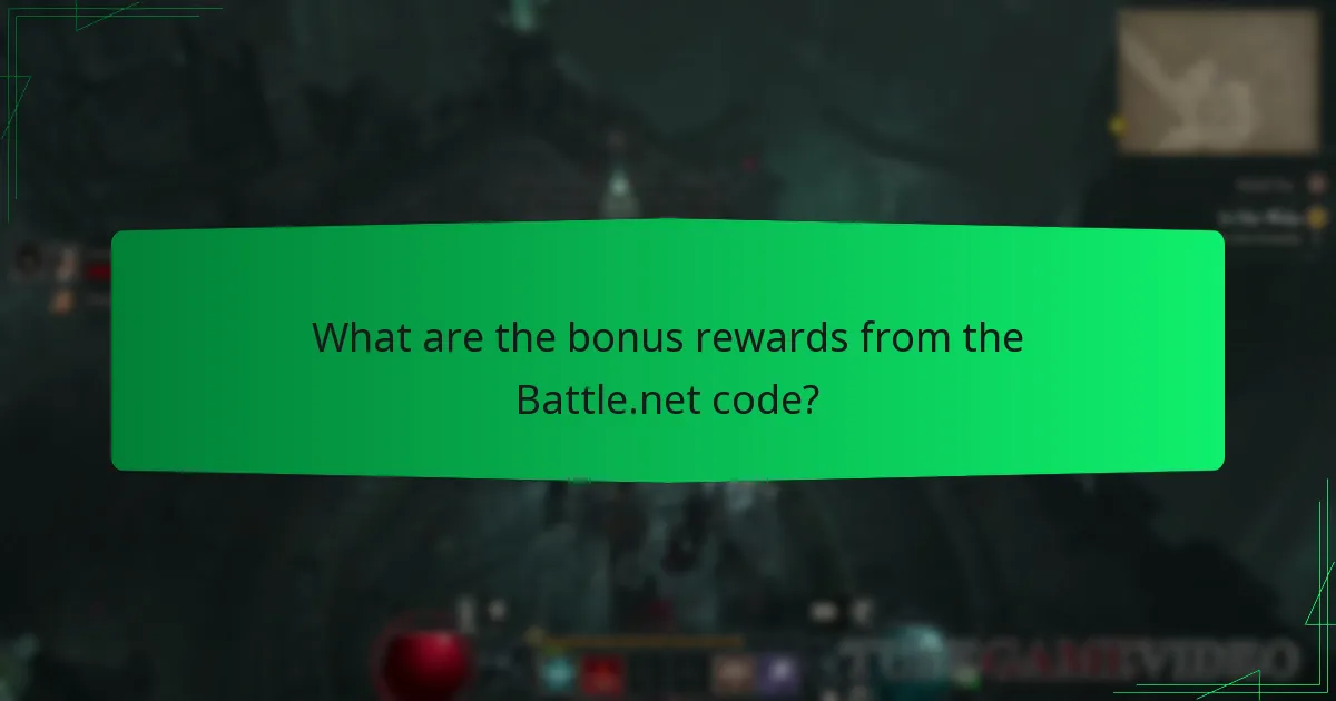 What are the bonus rewards from the Battle.net code?