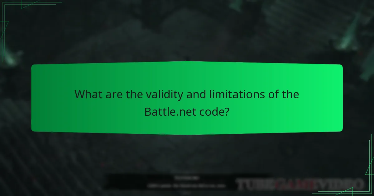 What are the validity and limitations of the Battle.net code?