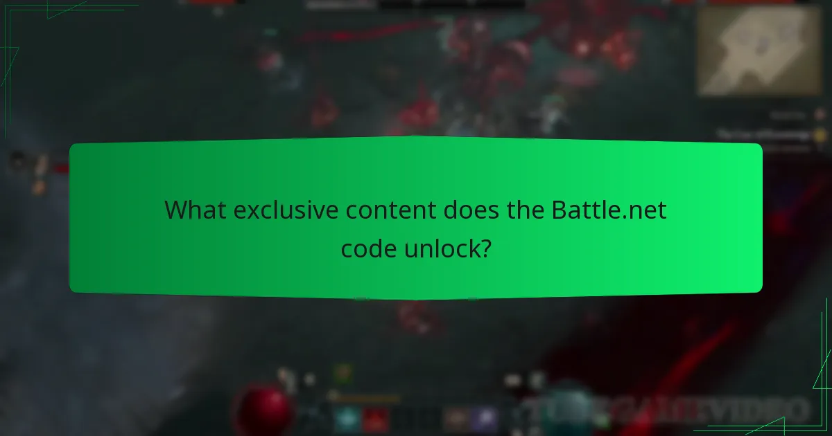 What exclusive content does the Battle.net code unlock?