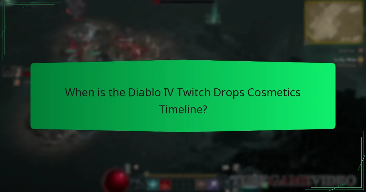 When is the Diablo IV Twitch Drops Cosmetics Timeline?